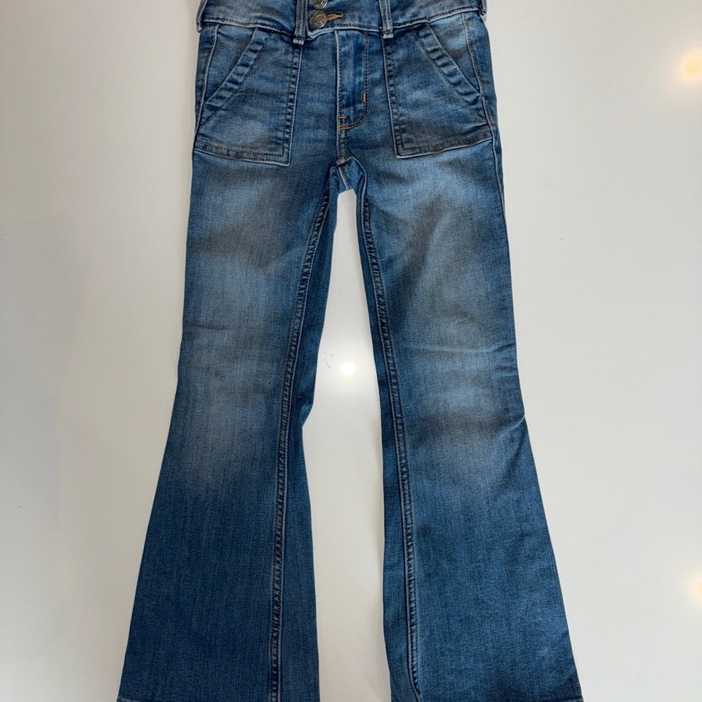 Abercrombie kids girls high rise flare Denim Jeans